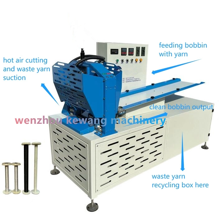 I-Shape Plastic Tube Waste Yarn Cutter Bobbin Thread Cleaning Machine