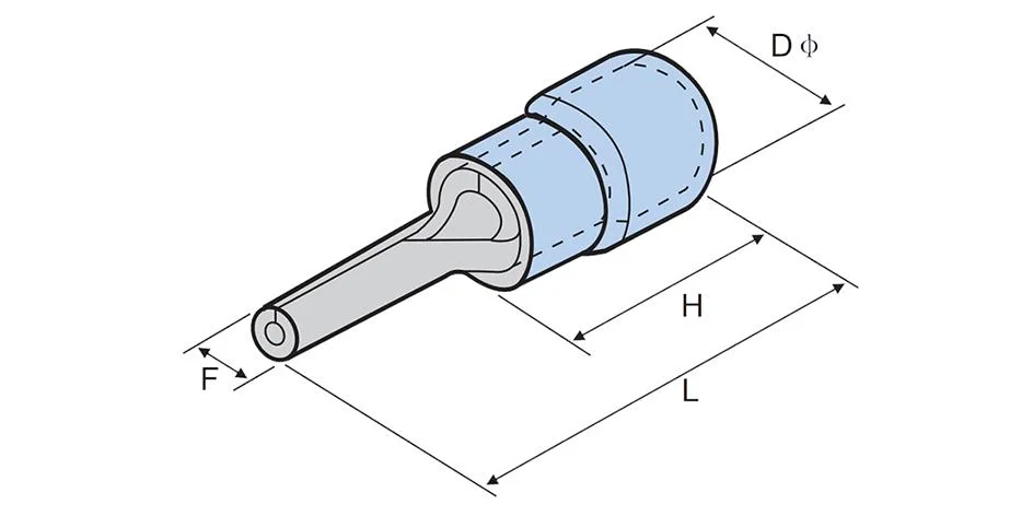 Ptv2-18 Blue Color Needle Shape Pre-Insulated Terminal Cable Connector Terminal Block