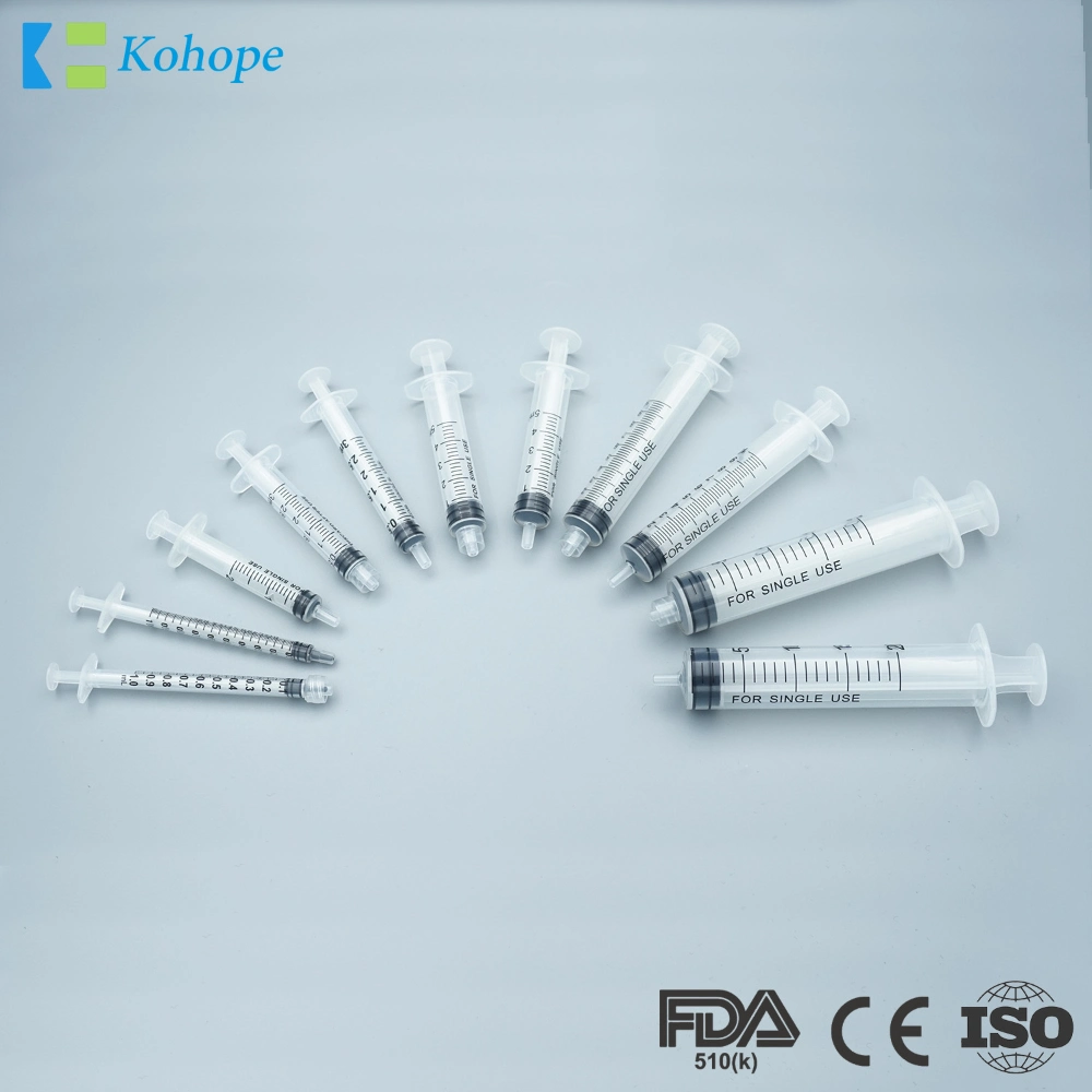 OEM 3 Part 1ml/3ml/5ml/10ml/20ml/50ml/60ml/100ml/150ml China Safety Simple Use Hypodermic Needle with High Quality