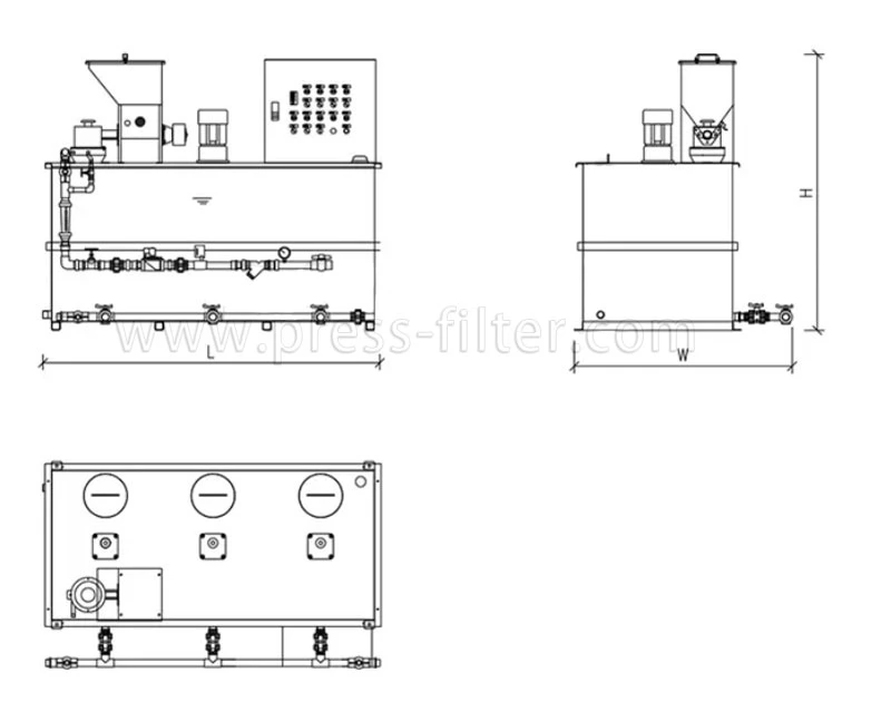 Three Tanks Automatic Polymer Preparation Dosing Unit Device