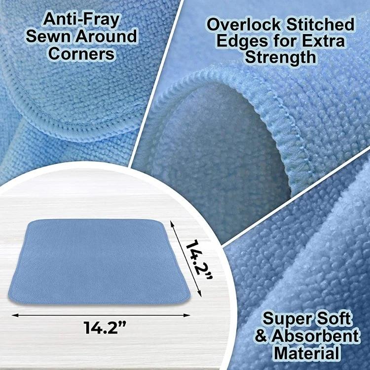 Durable Eco-Friendly 40*40cm/30*30cm Water-Absorbing Quality Microfiber/Microfibre Cleaning Cloth/Terry/Towels