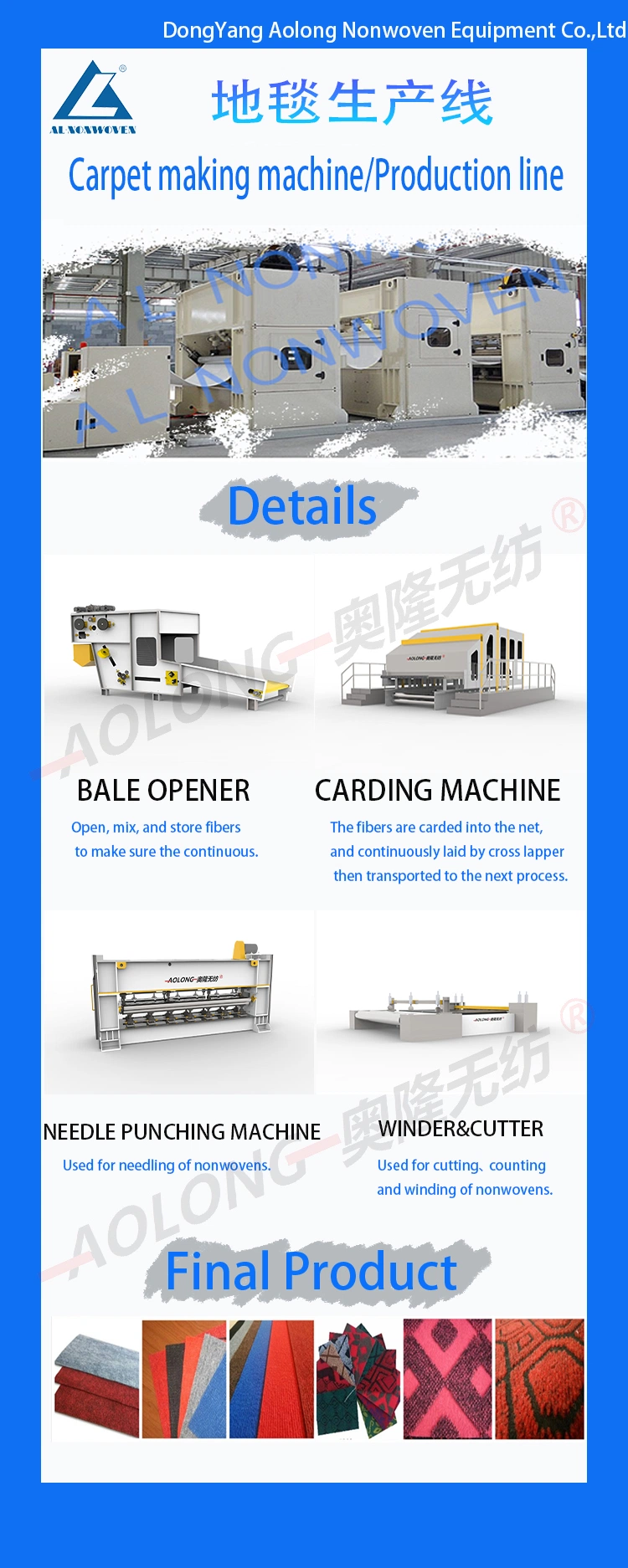 Hot Sale High Quality Needle Punching Machine Pet Needle Punching for Carpet