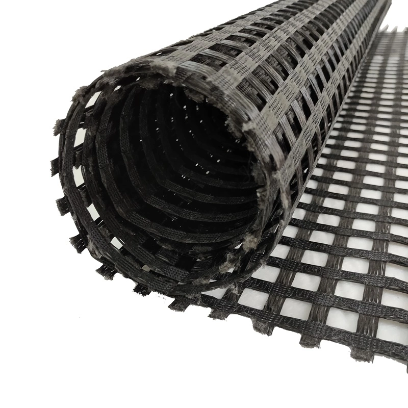 Uniaxial Pet Geogrid 80-30 PVC Coated Polyester Geogrid for Soil Stabilization