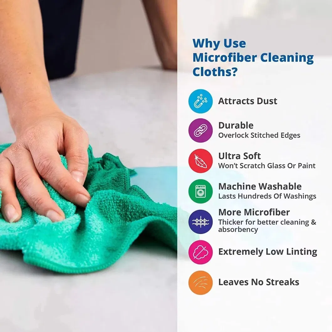 300GSM 40*40cm Microfiber Fabric Car Wash Cleaning Cloth Towel