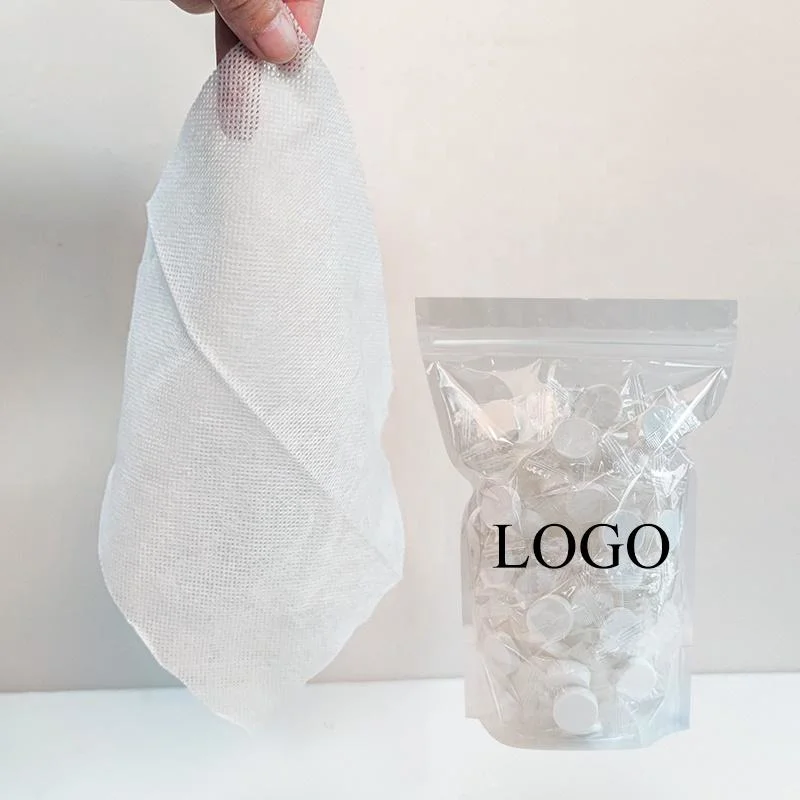 Customization Vacuum Packed Virginal Wash Disposable Washing Towel Coins Shape Plants Fiber Thickened Airline Disposal Towel