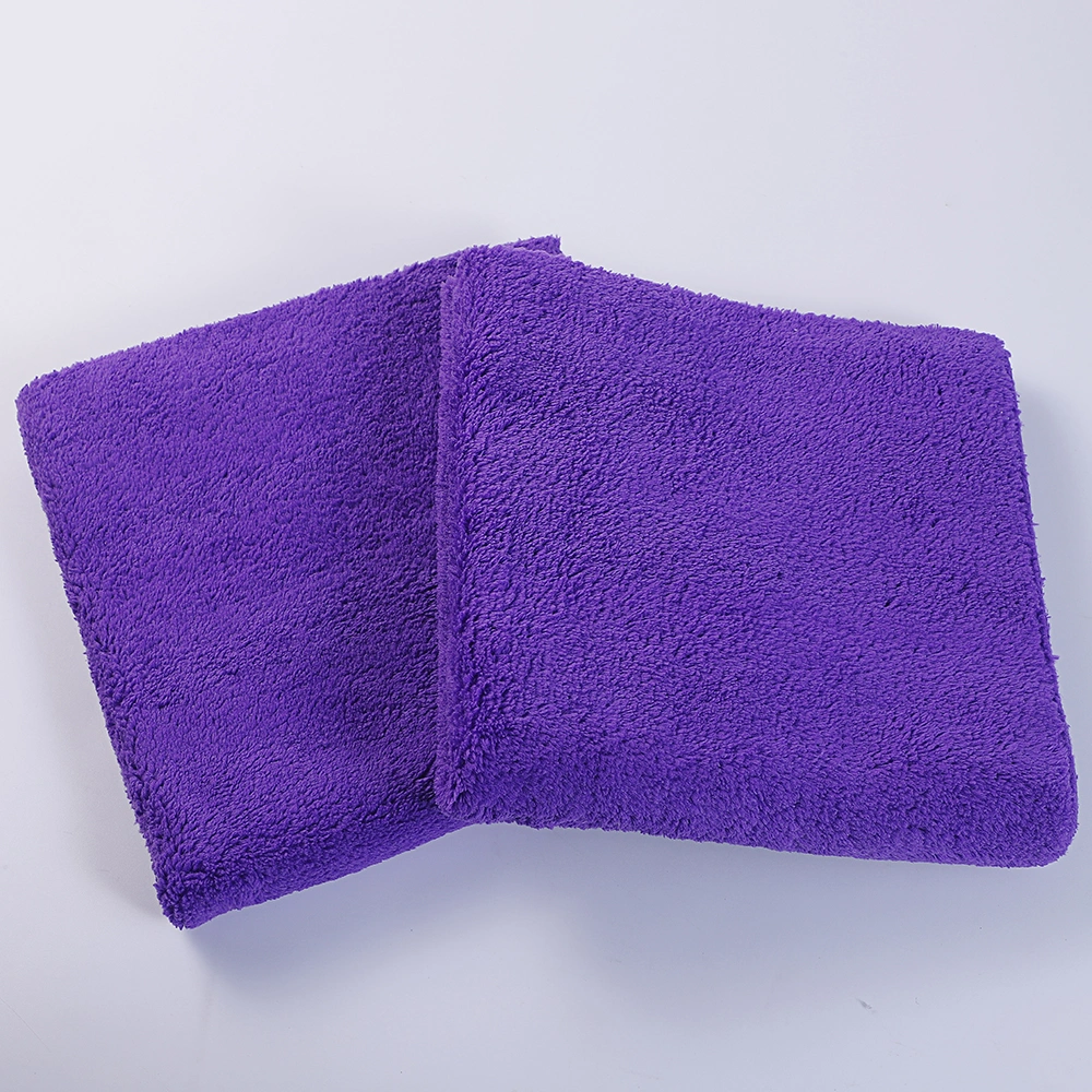 Soft 40X40cm 300GSM 400GSM 500GSM 600GSM Car Care Products Ultrasonic Cutting Edgeless Microfiber Cleaning Cloth Auto Detailing Towel for Car, Kitchen, Home