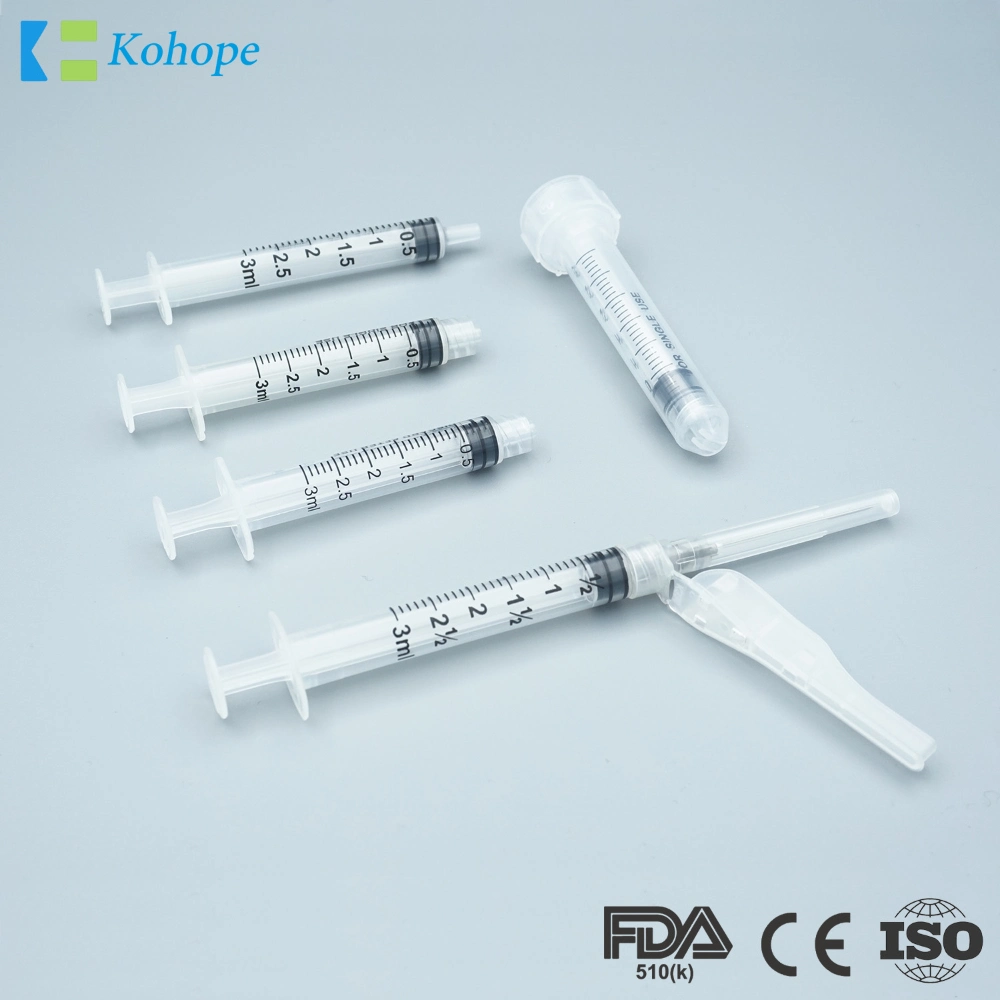 OEM 3 Part 1ml/3ml/5ml/10ml/20ml/50ml/60ml/100ml/150ml China Safety Simple Use Hypodermic Needle with High Quality