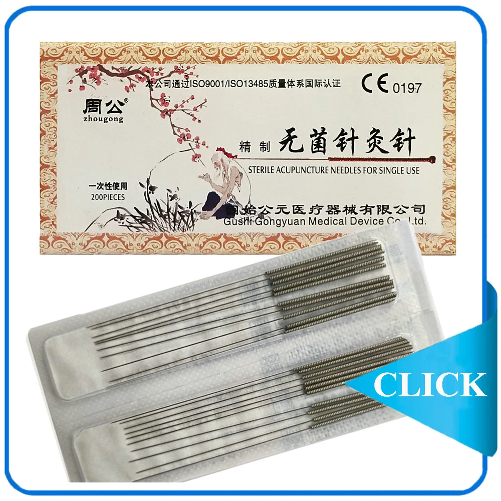 500 PCS Plastic Bag Acupuncture Needle with Guide Tube ISO 13485