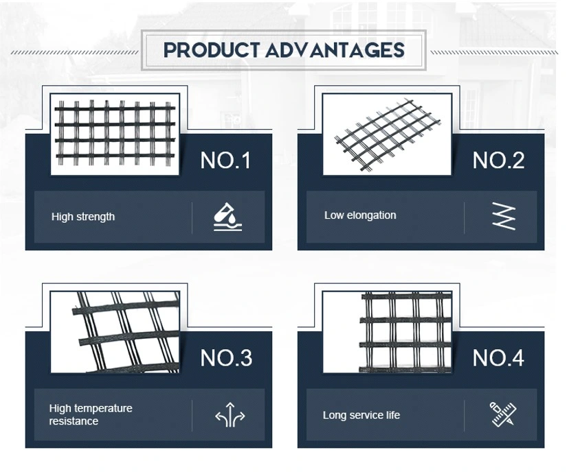 Manufacturer Price Biaxial Fiberglass Geogrid Prices for Asphalt Pavement Glassfiber Geogrid