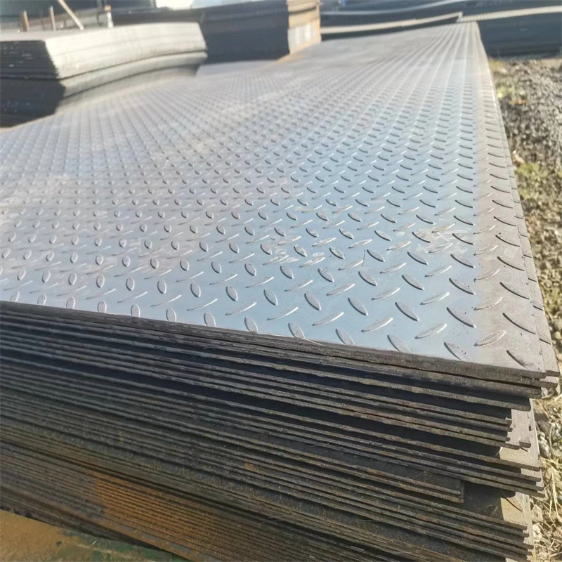 Ms Mild Iron Alloy Metal Tear Drop Chequered Ss400 A36 Hot Cold Rolled High Strength Customize Abrasion Carbon Checkered Hr Steel Embossed Sheet Plate