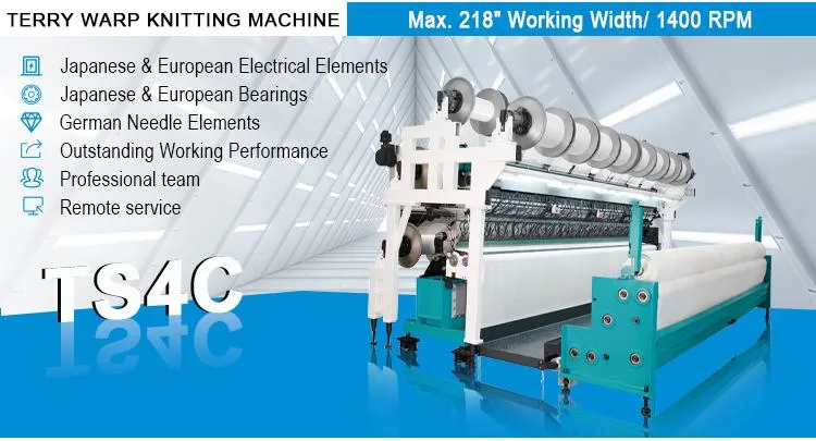 High Speed Terry Warp Knitting Machine for Microfiber Cleaning Terry Towel