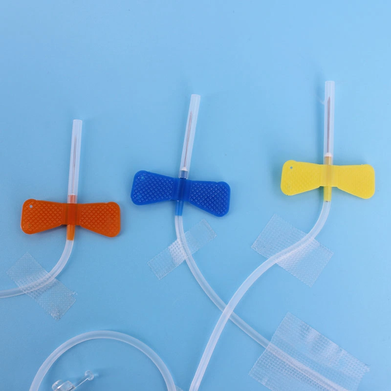 Color Code Medical Disposable Plastic Scalp Vein Set Butterfly Needle 24G 22g
