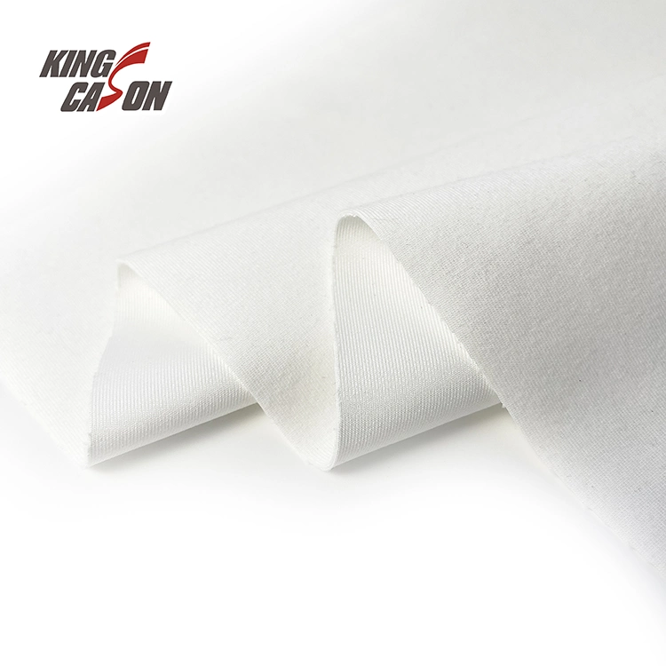 Kingcason New CVC Knit Terry Cloth Fabric Fleece Material Poly Cotton Neps French Terry Fleece Fabric