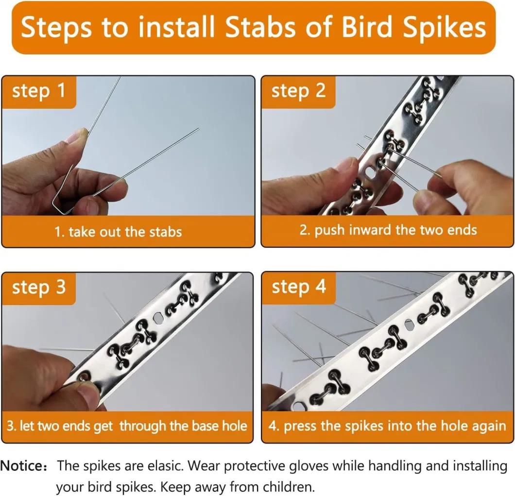 Pest Control Bird Spiker Grade Stainless Steel Made in China