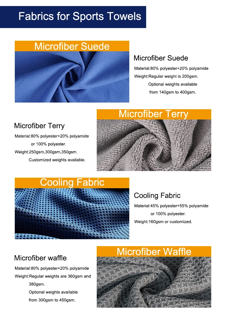 Recycled Microfiber Gym Towel Antibacterial Terry Cloth Gym Microfibre Towels