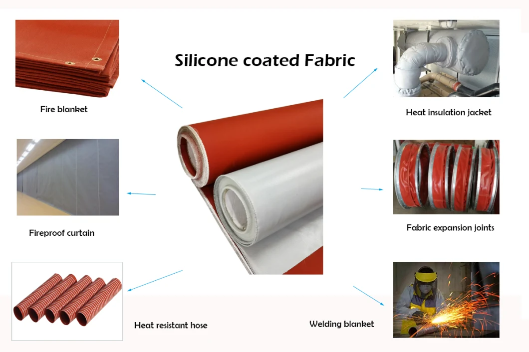 Fireproof Heat Resistant Thermal Insulating Waterproof Red Silicone Coating on Glass Cloth