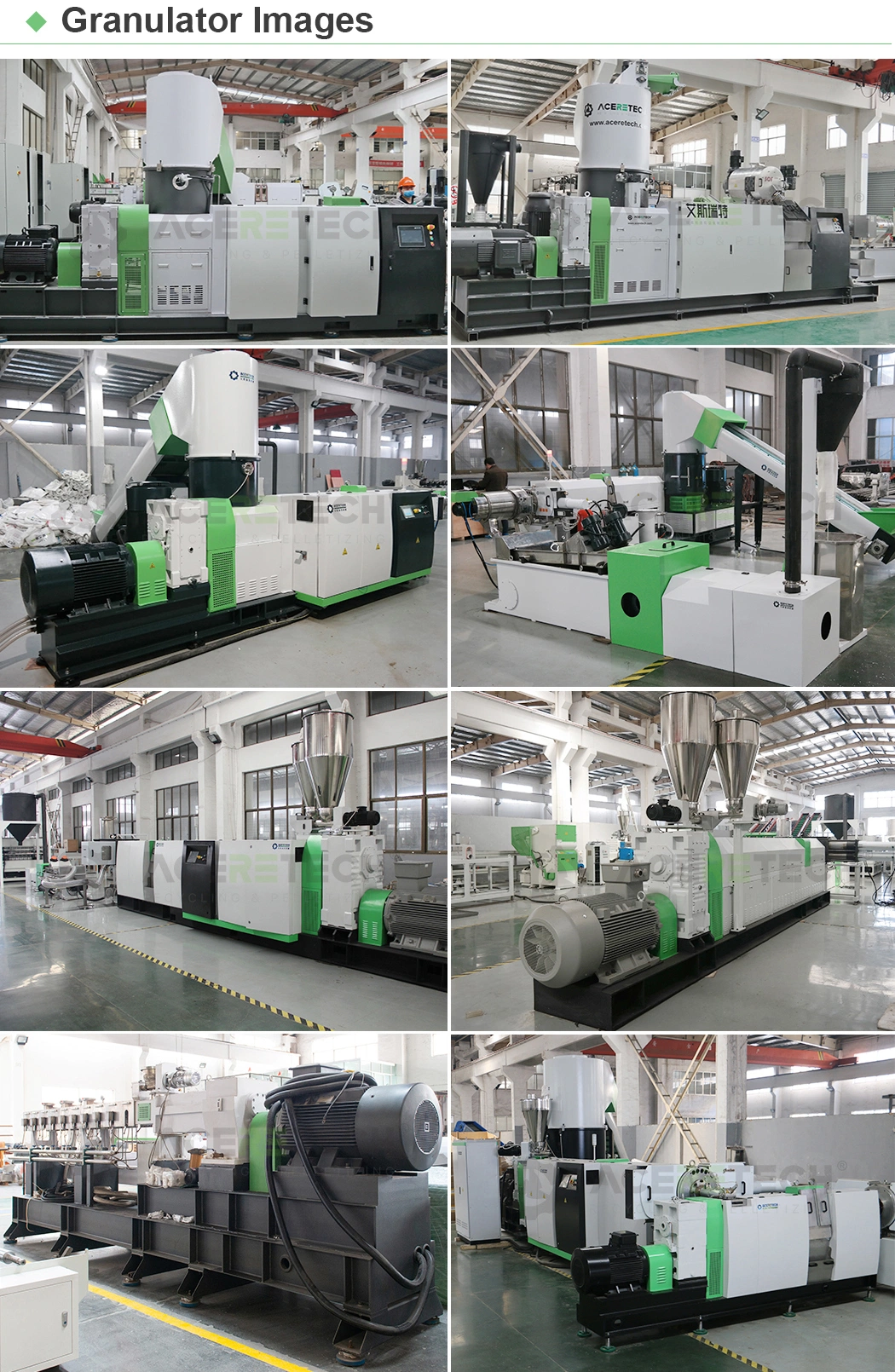 Aceretech Professional Team PVC as/PC/POM with Glass Fiber Compounding Plastic Granules Making Recycling Machine Price