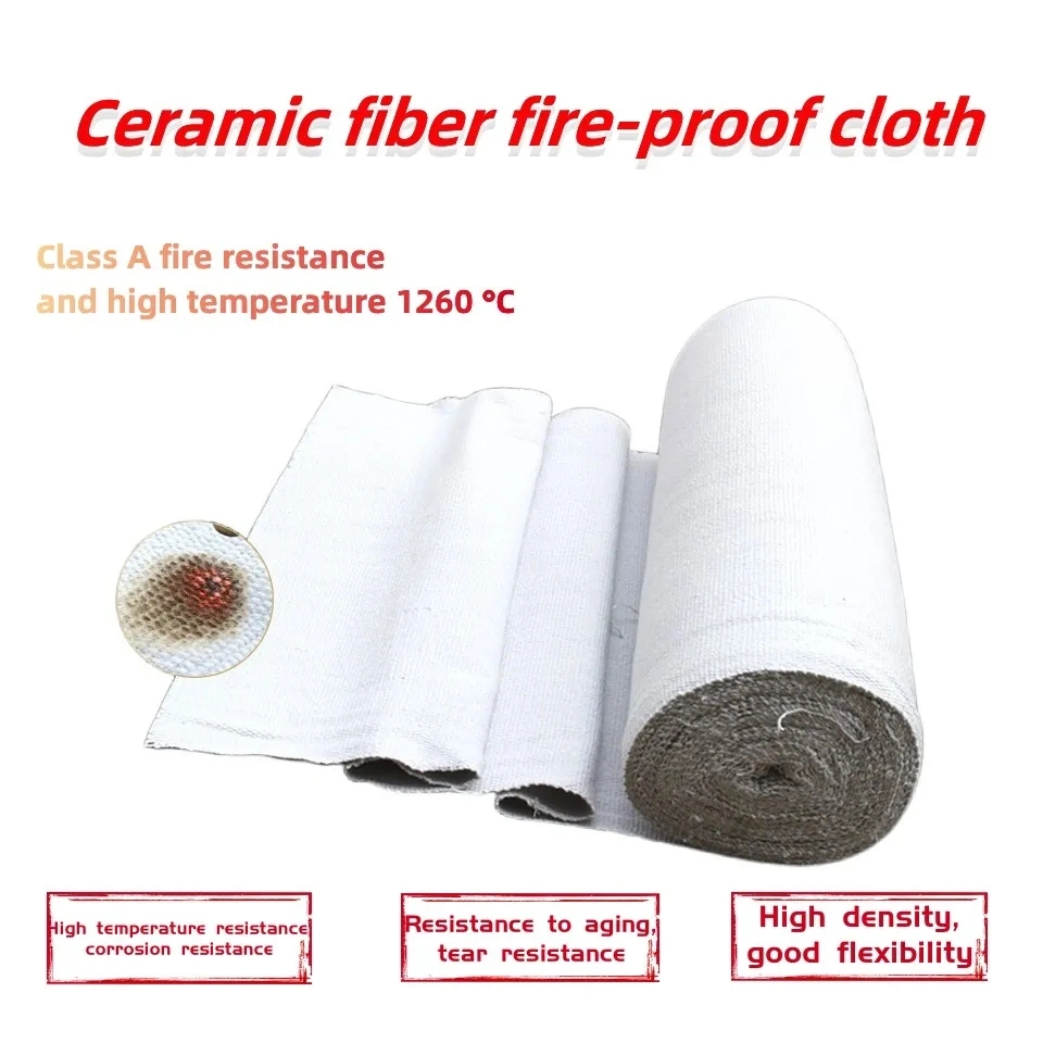 Ceramic Fiber Tape High Temperature Resistant 1260 Stainless-Steel Reinforced Building Material Ceramic Product Ceramic Fiber Cloth for High Temp Insulating