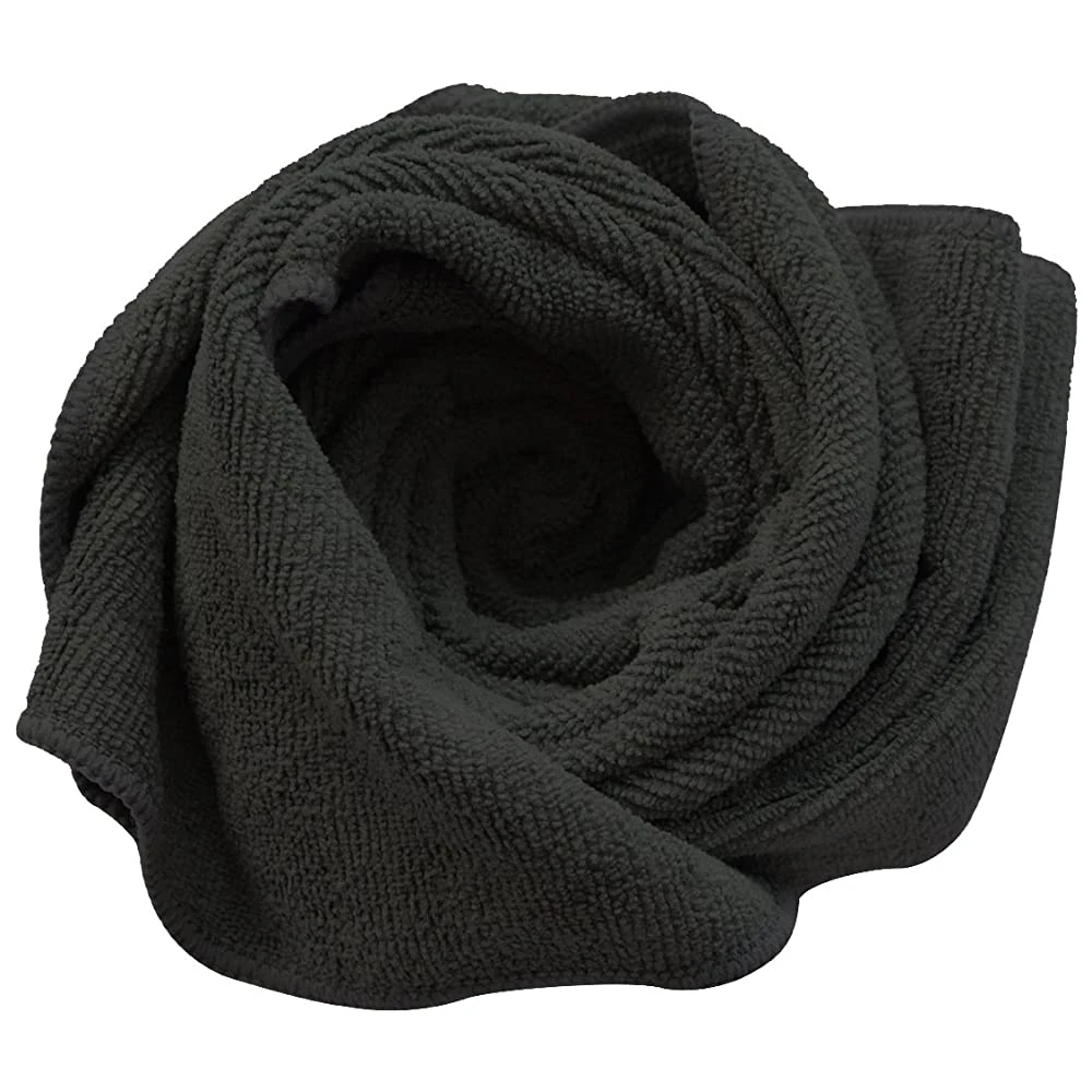 Ordinary Warp Knitting 16&prime;&prime;x27&prime;&prime; 300GSM Bleachproof Black Microfiber Hair Salon Towel