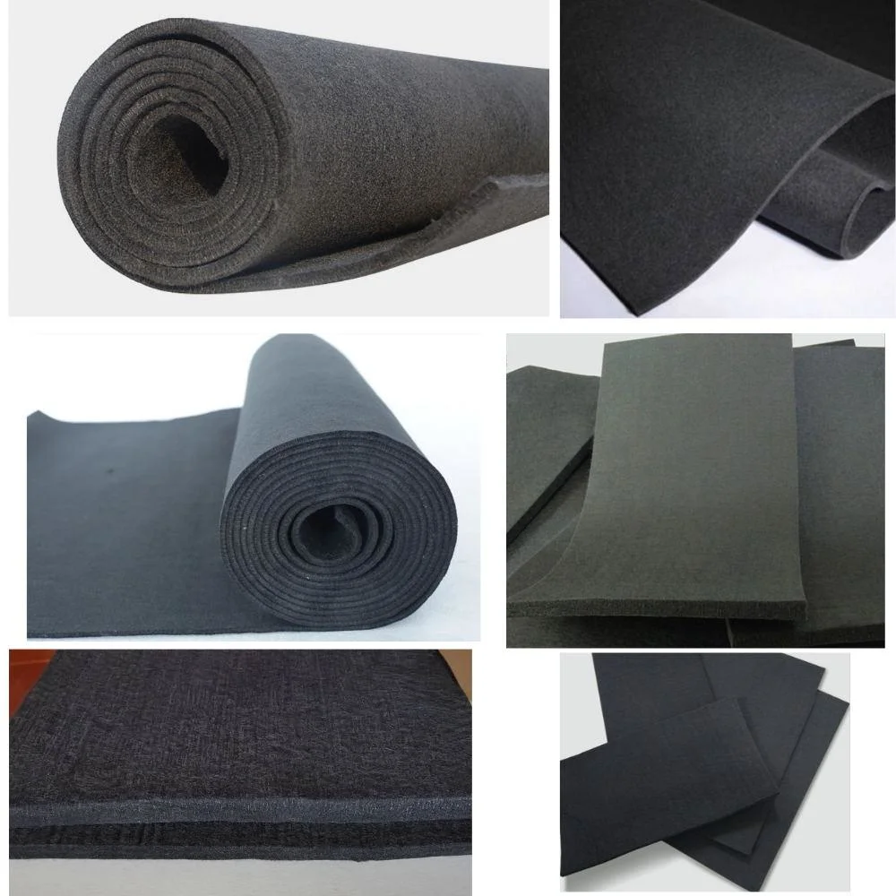 Carbon Composite Non-Woven Fabric Odor Absorption Black Polyester Fiber Polyester Mask Filter Cloth Factory