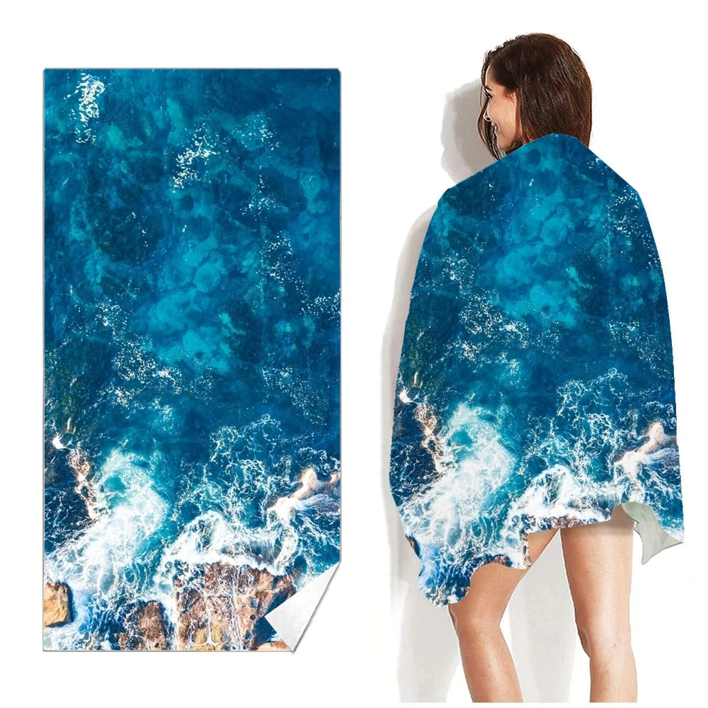 80X160cm Polyester Custom Wholesale Digital Sublimated Printed Logo Striped Sand Free Quick Dry Swimming Pool Cabana Stripe Microfibre Beach Towel