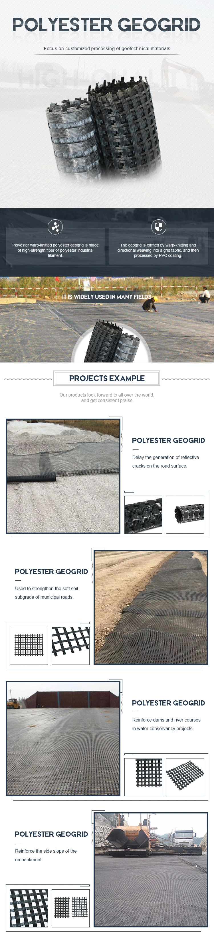 Uniaxial Geogrid Fabric for Roadworks
