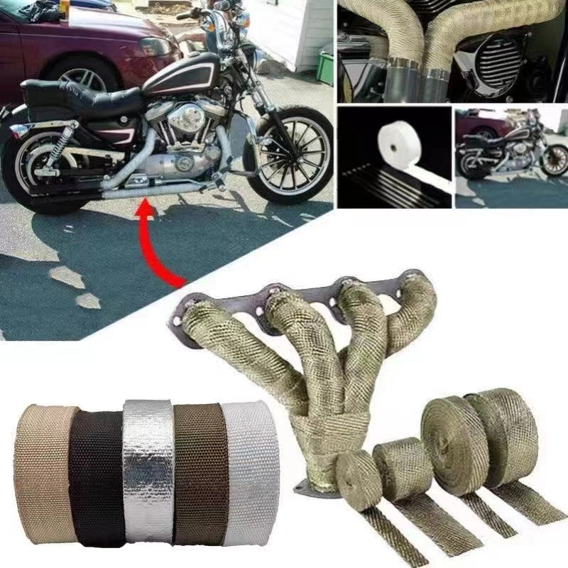 High Heat Fiberglass Insulation Exhaust Pipe Wrap Tape Cloth for Motorcycle Exhaust System