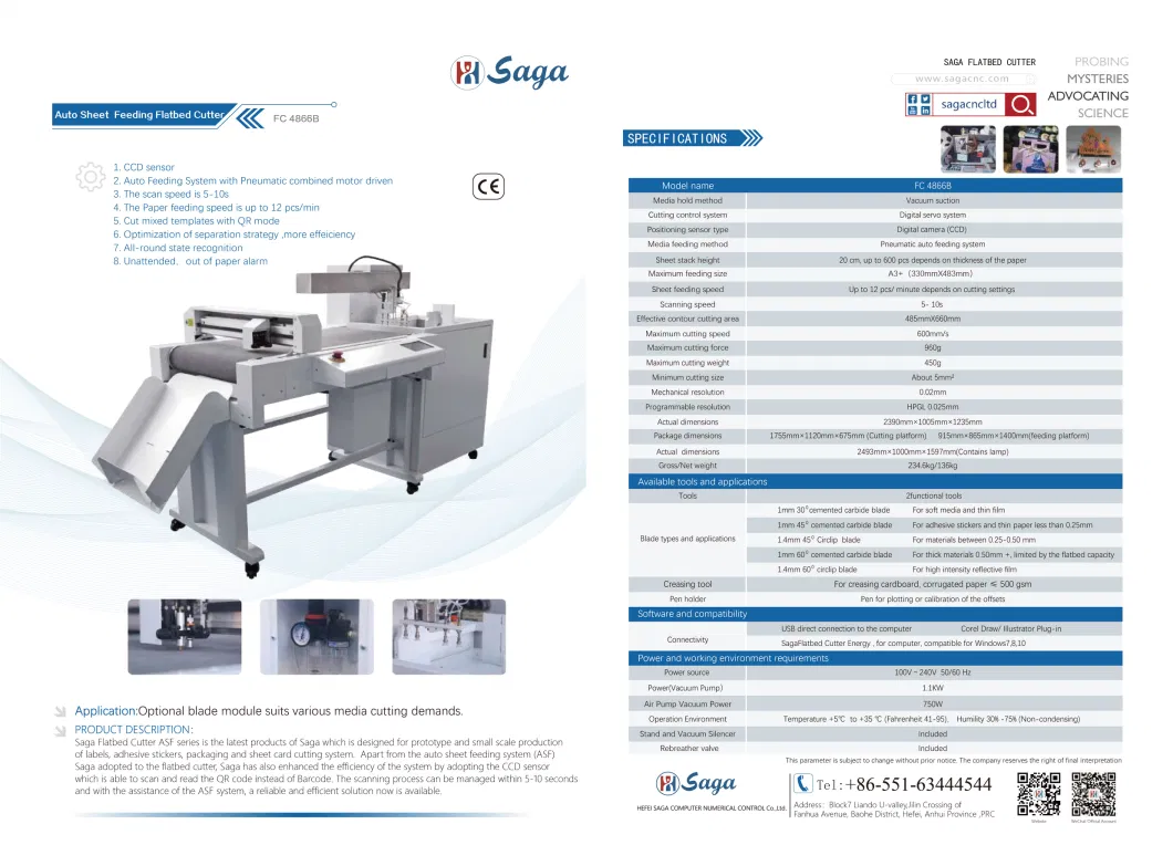 Contour Cutting Machine/Pneumatic Auto Feeding System/Digital Servo System/Die Cutter