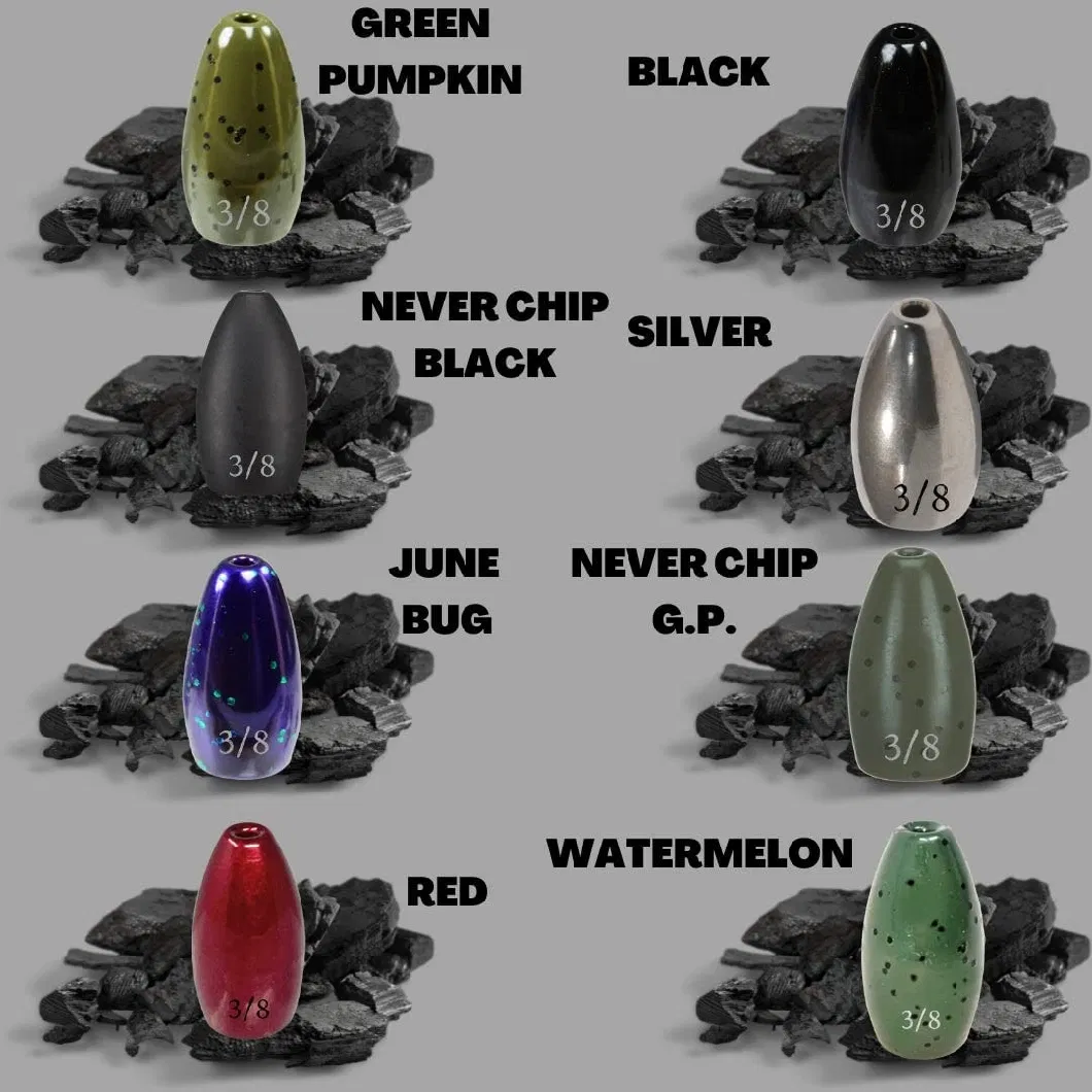 Tungsten Flipping Weights for Bass Fishing - Sinkers for Punching Through Heavy Cover - for Texas and Carolina Rigs - Size Stamped on All Weights