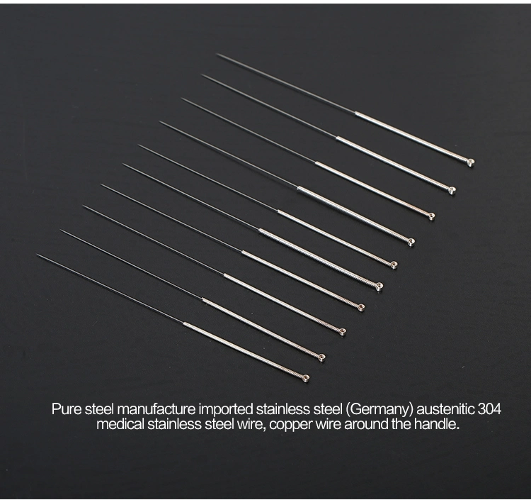 Single Use Sterile Alloy Wire Handle Acupuncture Needle for Medical Without Guide Tube