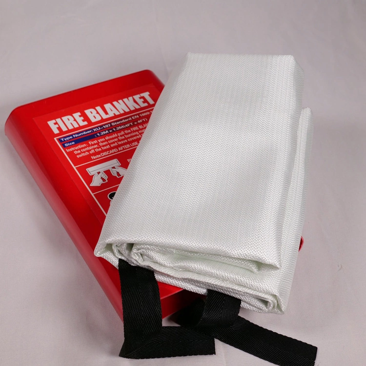 CE Approval 1*1 M Hard PVC Box 100% Fiberglass Fire Blanket