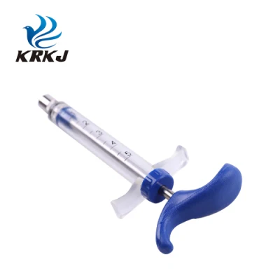  Reusable 5ml Farming Poultry Pig Vaccines Dosing Plastic Steel Injector Syringe