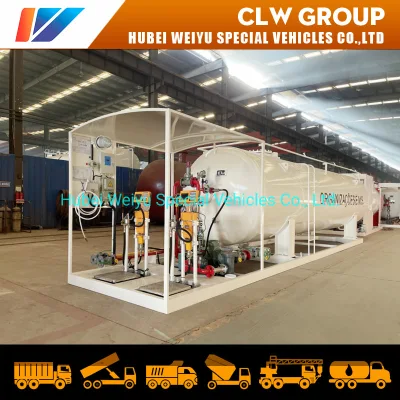 ASME 20cbm 20000 Liters 10 Tons 10mt LPG Skid Mounted Station LPG Gas Refilling Plant for Gas Cylinder Filling