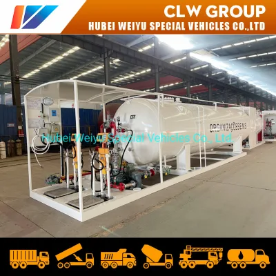 ASME 20cbm 20000 Liters 10 Tons 10mt LPG Skid Mounted Station LPG Gas Refilling Plant for Gas Cylinder Filling