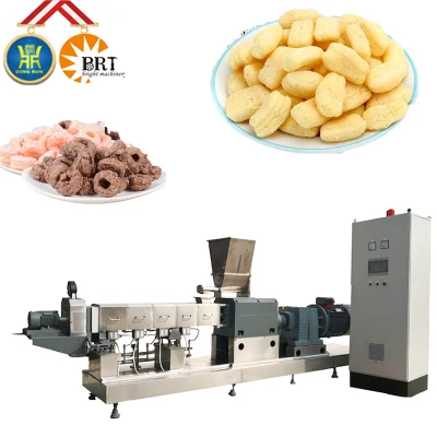  Big Capacity Extruded Crispy Puffed Snack Food Plant Manufacturing Line Equipment Making Machine