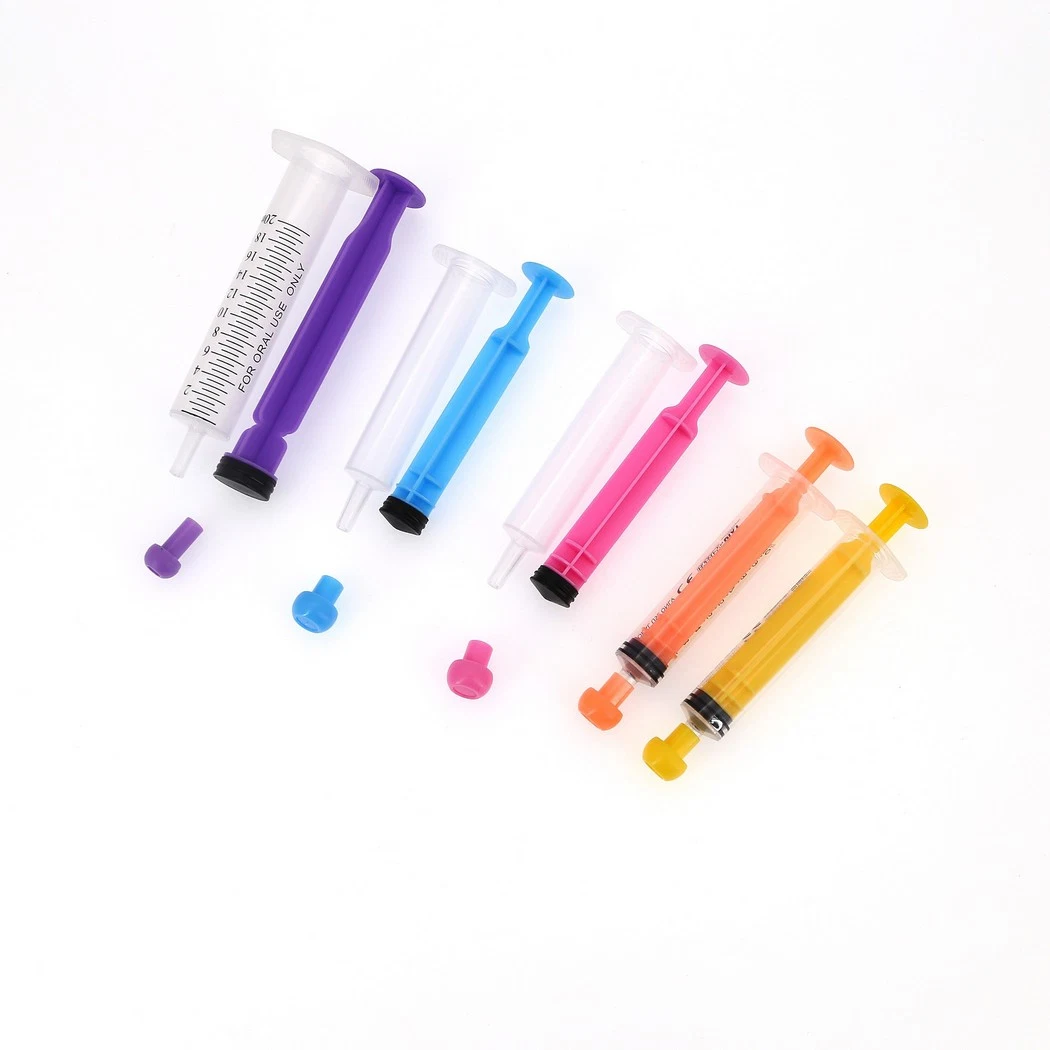 Medical Single Use Eco Friendly Colored Plunger Sterile/Non-Sterile Oral Syringe with CE/ISO