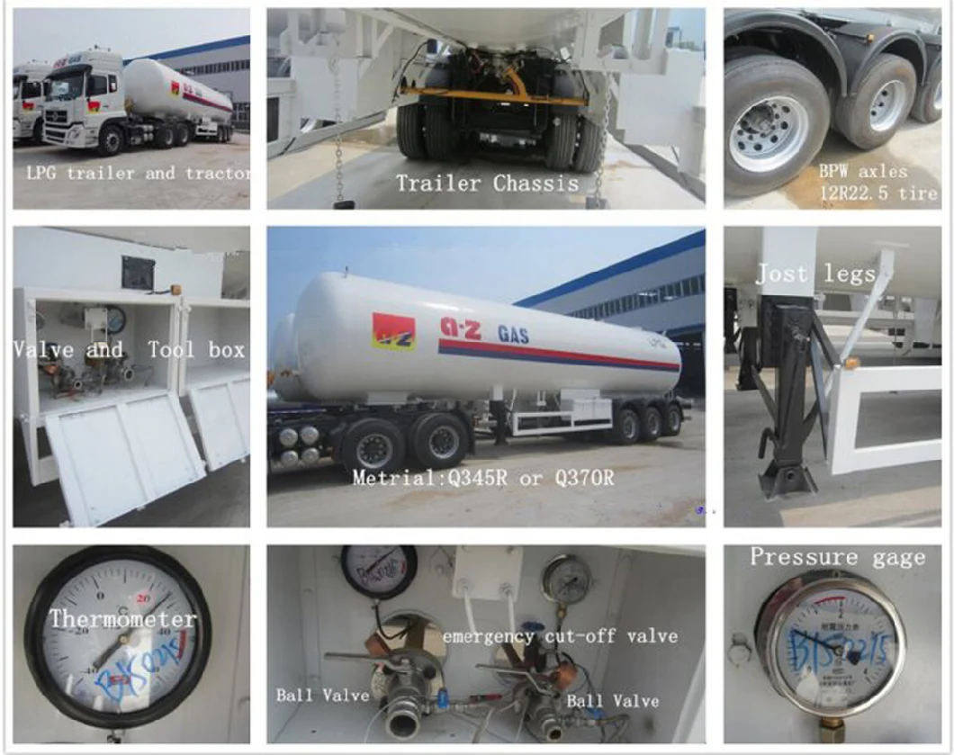 Brand New 3 Axles 46cbm Propane Ethylene Liquefied Natural Gas Tanker Trailer