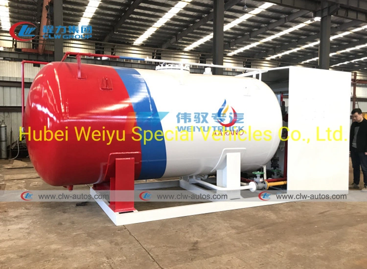 Nnpc Design 15cbm 15m3 7.5mt 7.5tons LPG Cylinder Filling Plant Skid Tank LPG Gas Station with Flow Meter and Remote Device.