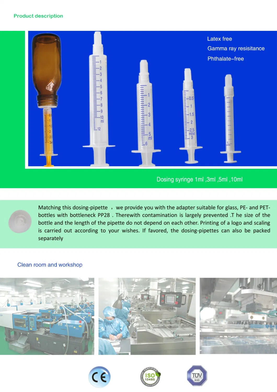 Dosing Syringe with Plastic Adapter