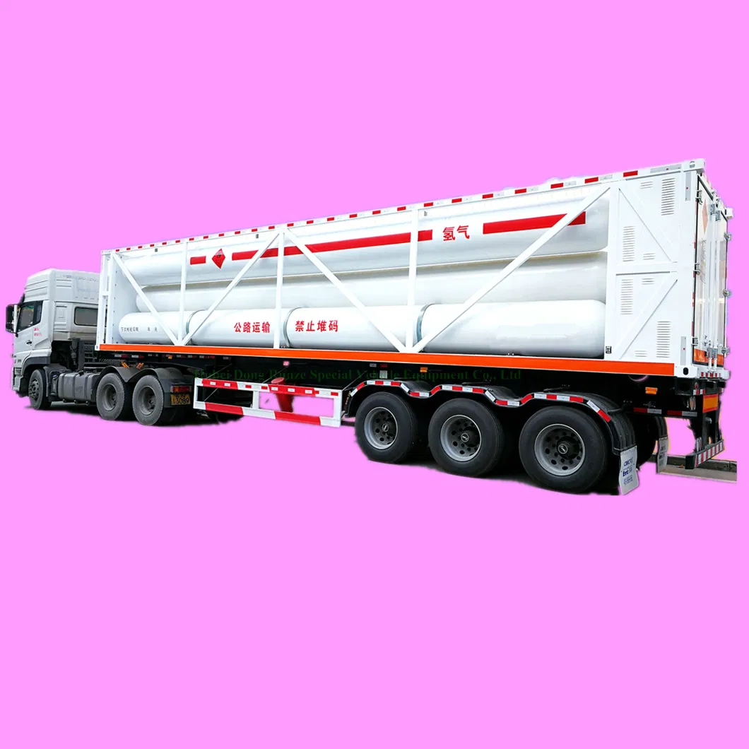 Hydrogen Transport Tank Mounted on Trailer (Cascade Gas Jumbo Tube Skid Delivery Gaseous Hydrogen /Helium Tube Trailer)