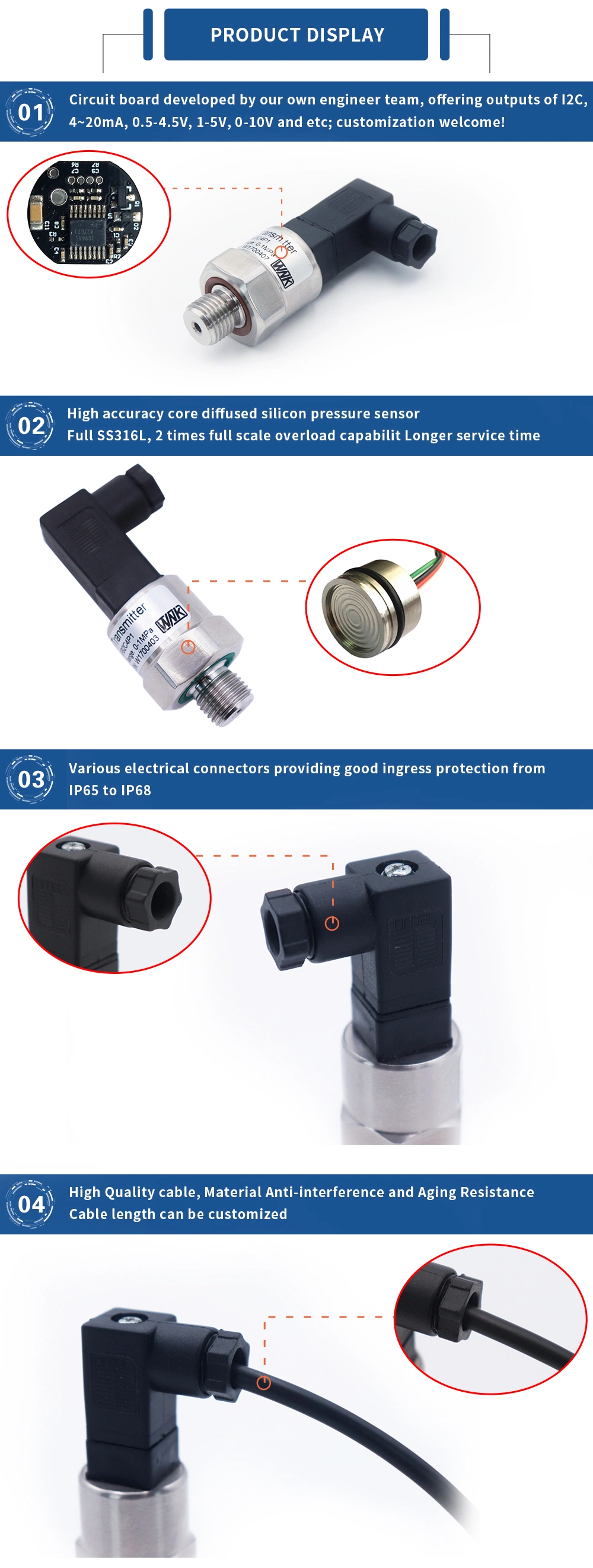 Oil Pressure Sensor for Smart Driking Water and Nature Gas Controlling System
