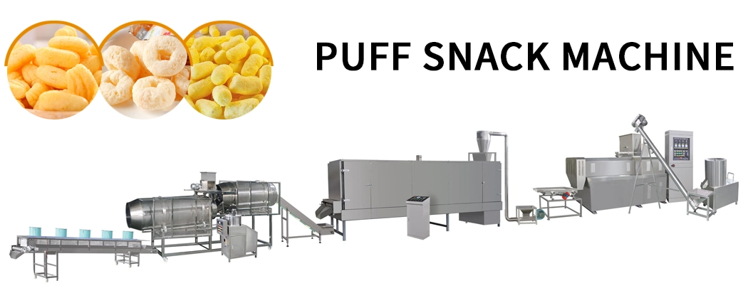 Big Capacity Extruded Crispy Puffed Snack Food Plant Manufacturing Line Equipment Making Machine