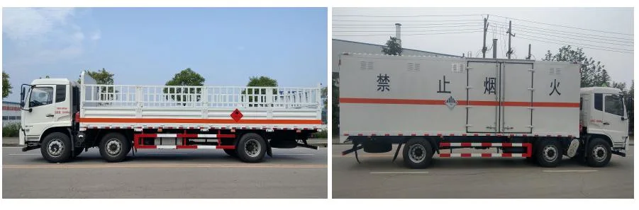 China Dongrun Manual 3 Axle 6*2 Fenced Sidedrop Truck Gas Cylinder Carrier Truck