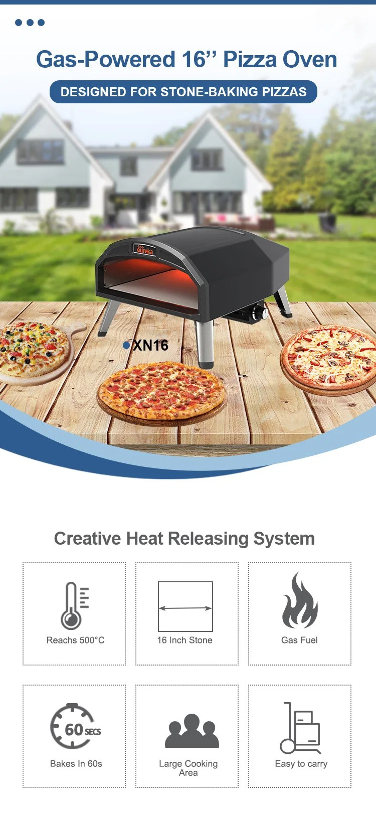 Australian Outdoor Combination Gas Pizza Oven for Gathering