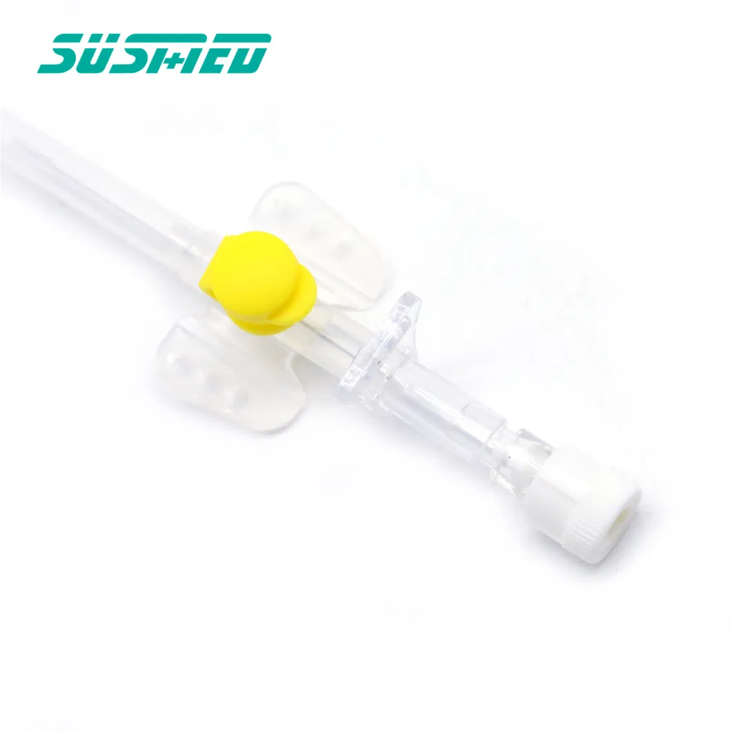 3 Port Dosing Butterfly Type Injection Port IV Cannula Safety Catheter