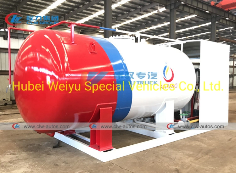 Nnpc Standard 15000liters 7.5tons 7.5mt LPG Skid Mounted Station Skid Tank LPG Gas Cylinder Filling Plant with Flow Meter