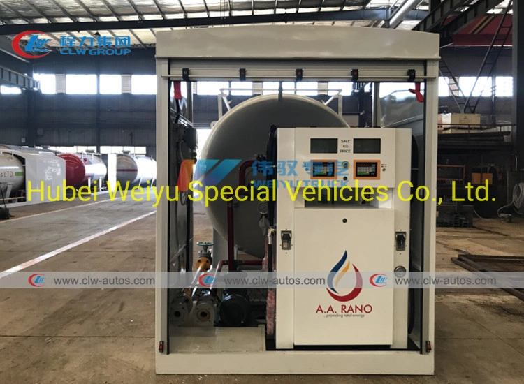 Nnpc Design 15cbm 15m3 7.5mt 7.5tons LPG Cylinder Filling Plant Skid Tank LPG Gas Station with Flow Meter and Remote Device.