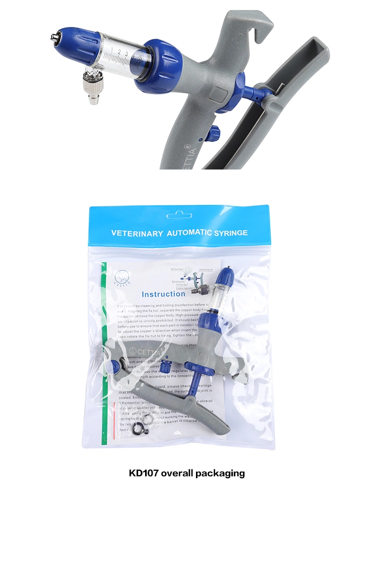 Automatic Plastic Steel Continuous Veterinary Dosing Vaccine Syringe for Livestock and Fowl