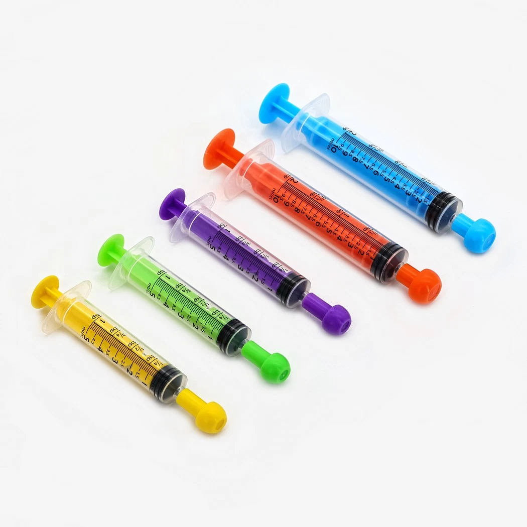 Medical Single Use Eco Friendly Colored Plunger Sterile/Non-Sterile Oral Syringe with CE/ISO