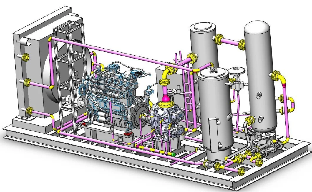 Big Size Medium Pressure Gas Gathering Screw Compressor